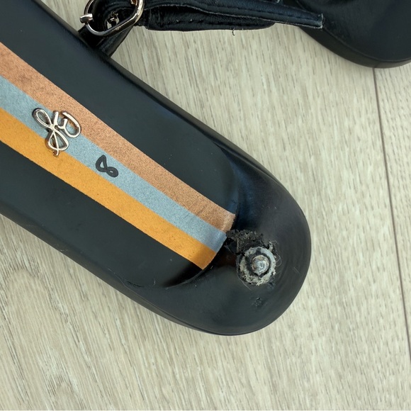 Sam Edelman Black Mules with Gold Detail - Picture 3 of 3